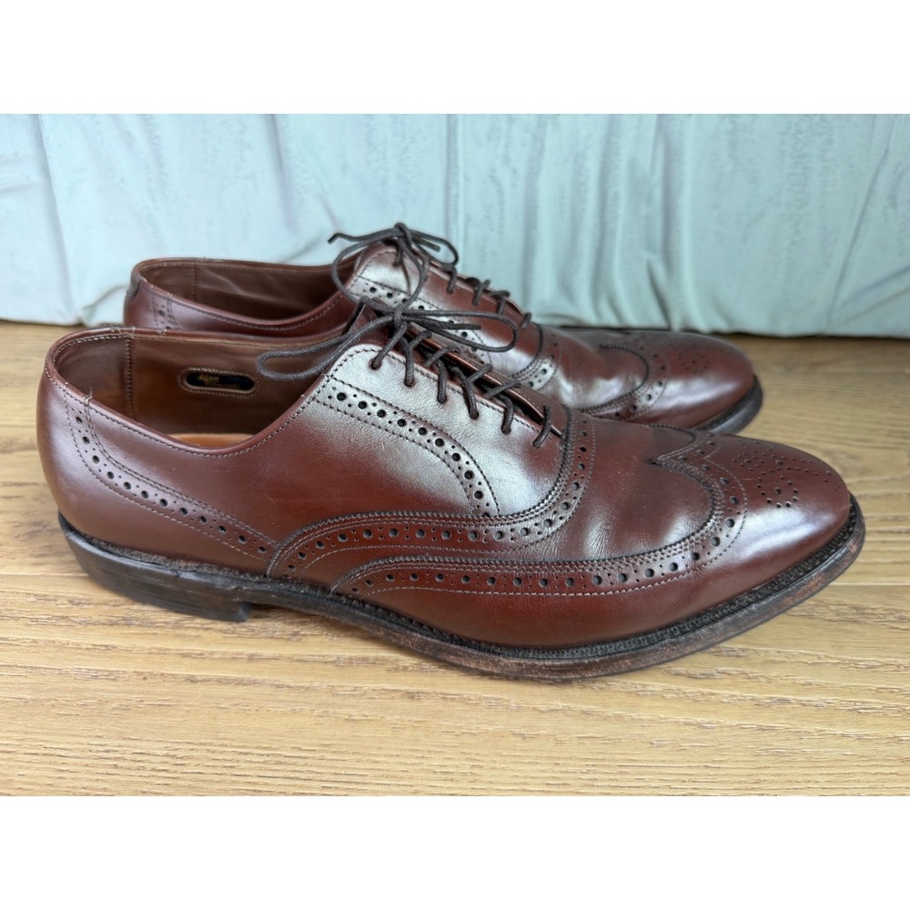 Allen Edmonds Chester Wingtip Oxford Dress Shoe Men 10.5 Burgundy Leather Brogue - Picture 5 of 7